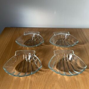 Vintage Pyrex France 435 Glass Scallop Shell Dishes Set of 4